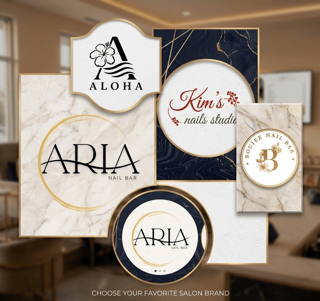 Brand design detail prepared for a salon business